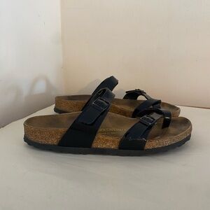 Birkenstock Sandals Size 39 Mayari Birko-Flor patent strappy sandals black 8